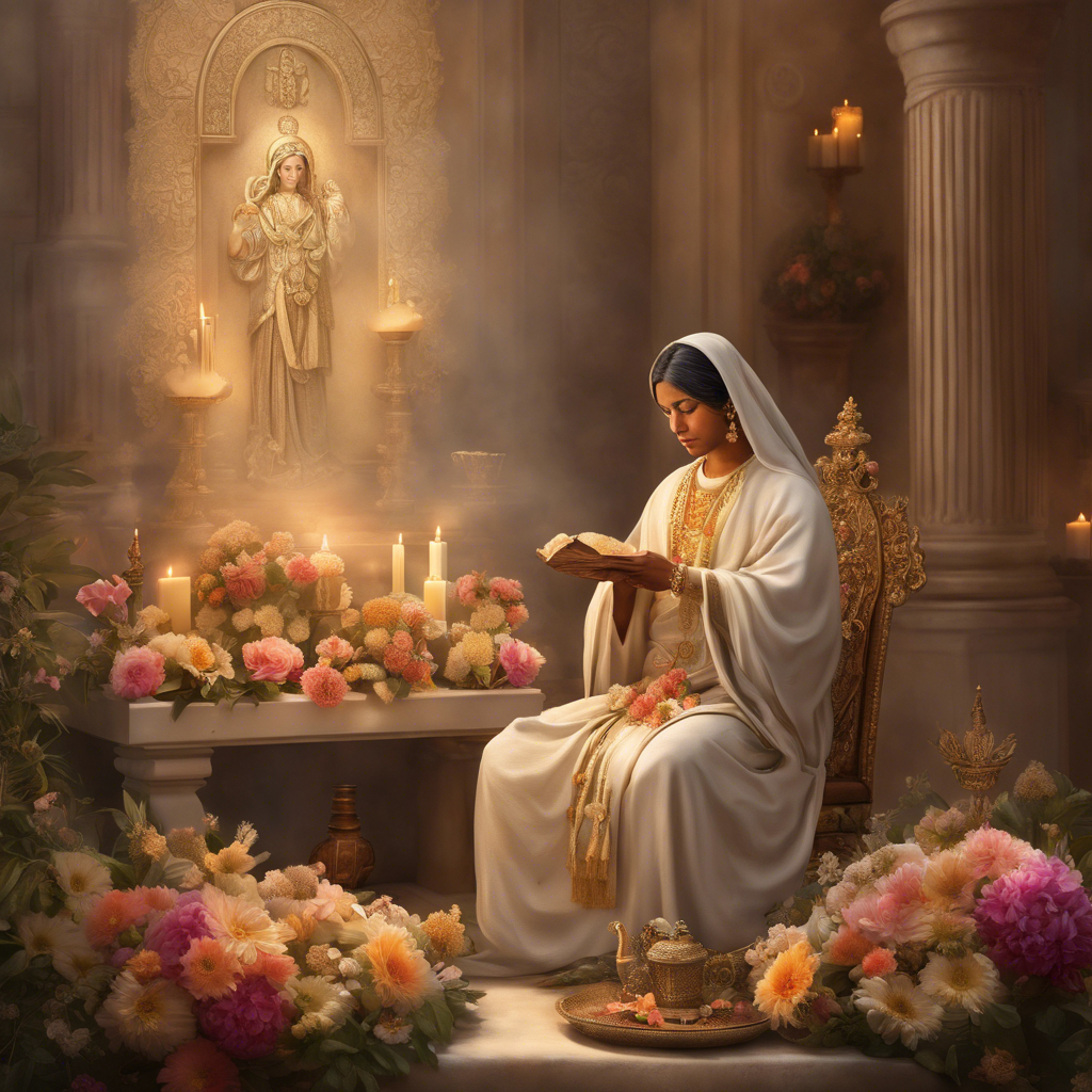 Magia devocional con ofrendas de flores.