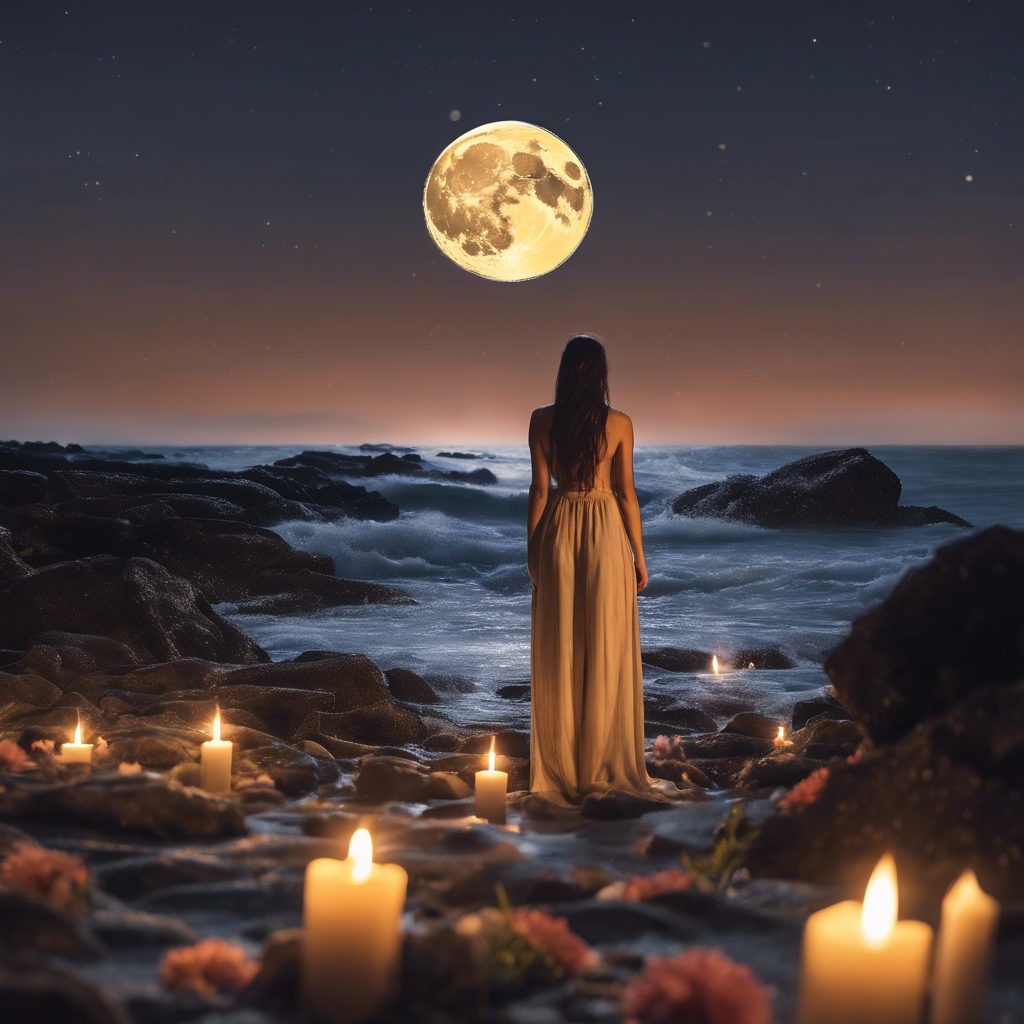 Ritual de manifestación durante la luna llena.